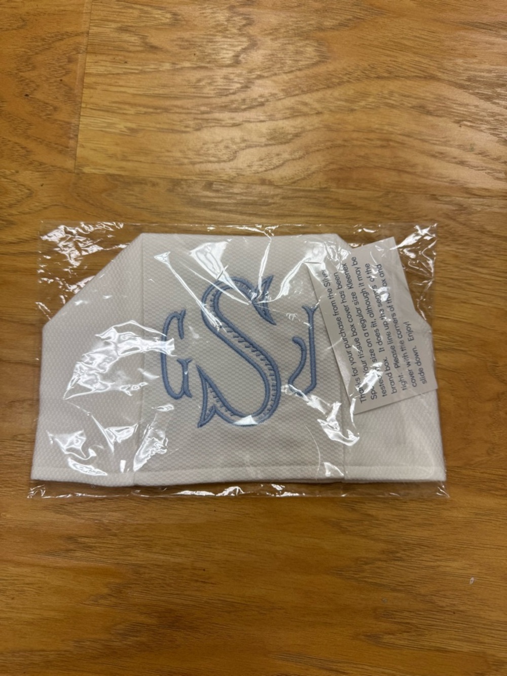 Monogrammed Tissue Box Cover
